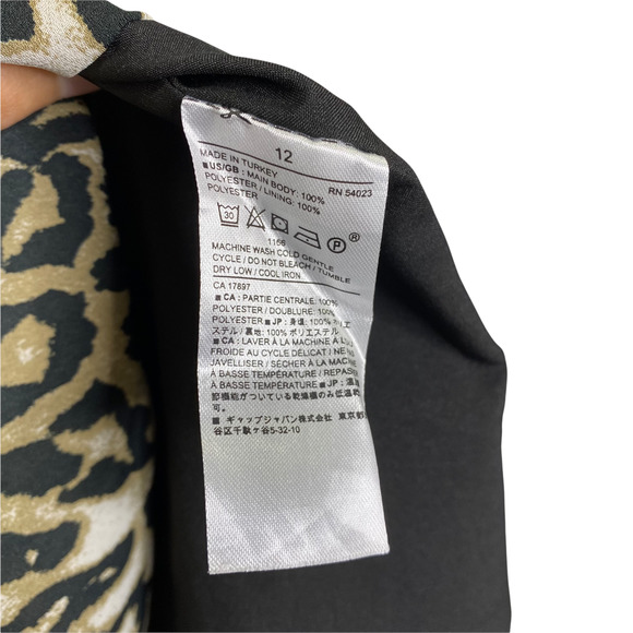 Banana Republic Women's Skirt Midi Brown Cheetah Print Flowy Lined Side Zip Sz M - Picture 5 of 5